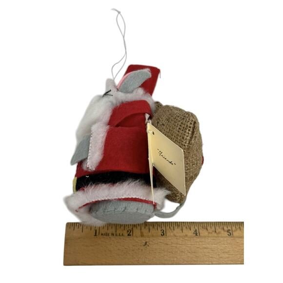 Festive Vintage Handcrafted Wool Felt Mouse Santa Claus Ornament XMAS Friends - Picture 10 of 12